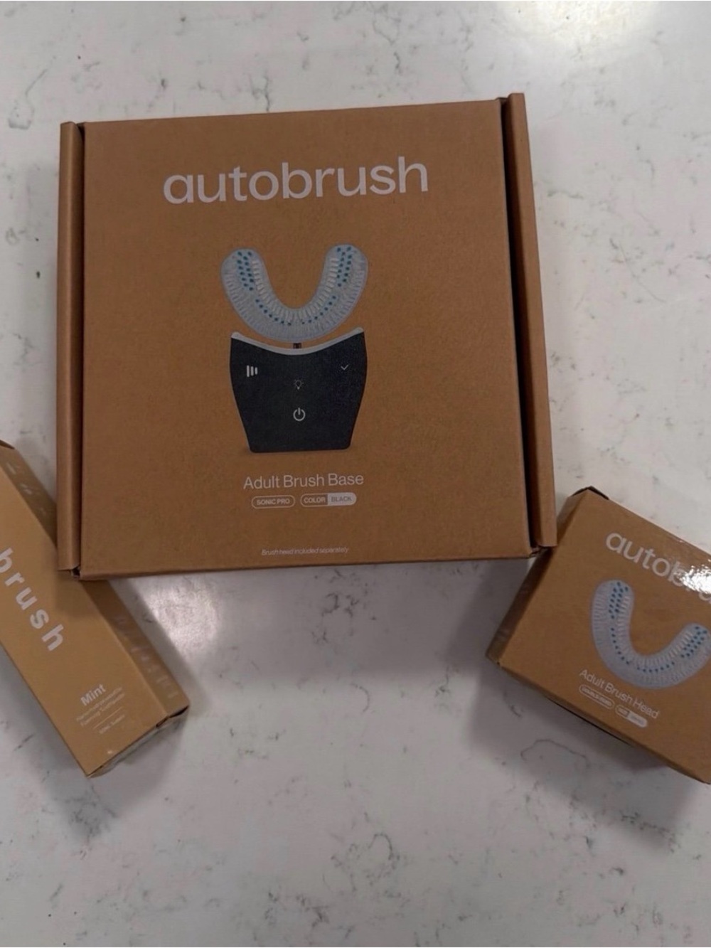 AutoBrush Sonic Pro U-Shaped Adult Electric Toothbrush + Brush Head + Toothpaste